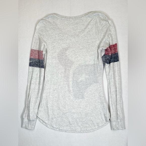 NFL Juniors White Houston Texans Team‎ Leader V-Neck Long Sleeve T-Shirt Size M - Picture 3 of 12